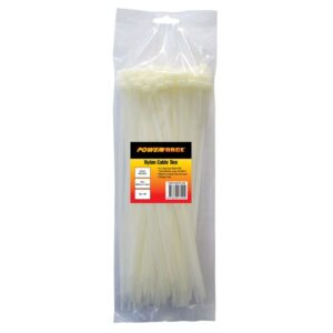 Powerforce Cable Tie Natural 380mm x 7.6mm Pack of 100 POWCT3807NT/100