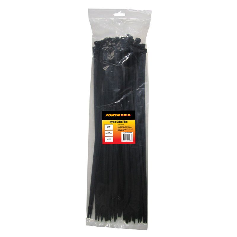 Powerforce Cable Tie Black 940mm x 9mm Pack of 100 POWCT9409BK/100