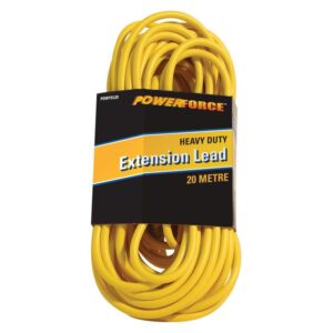 Extension Lead, 20m 10A Heavy Duty PVC, Yellow Cable POWYEL20