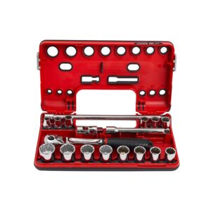 Sidchrome 18 Piece (Metric) 3/8" Drive Socket Set with Compact Head Ratchet SIDSCMT13150