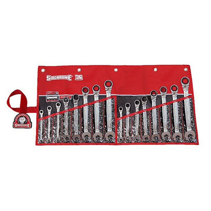Sidchrome 16 Piece Metric Geared Spanner Set Wallet SIDSCMT22201