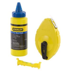 Stanley Chalk Line Reel 30M/100' With Blue Chalk & Plastic Line Level STA47-443