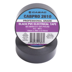 CABPRO PVC TAPE 2610 - BLACK 19mm x 20m
