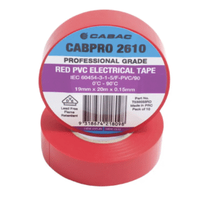 CABPRO PVC TAPE 2610 - RED 19mm x 20m