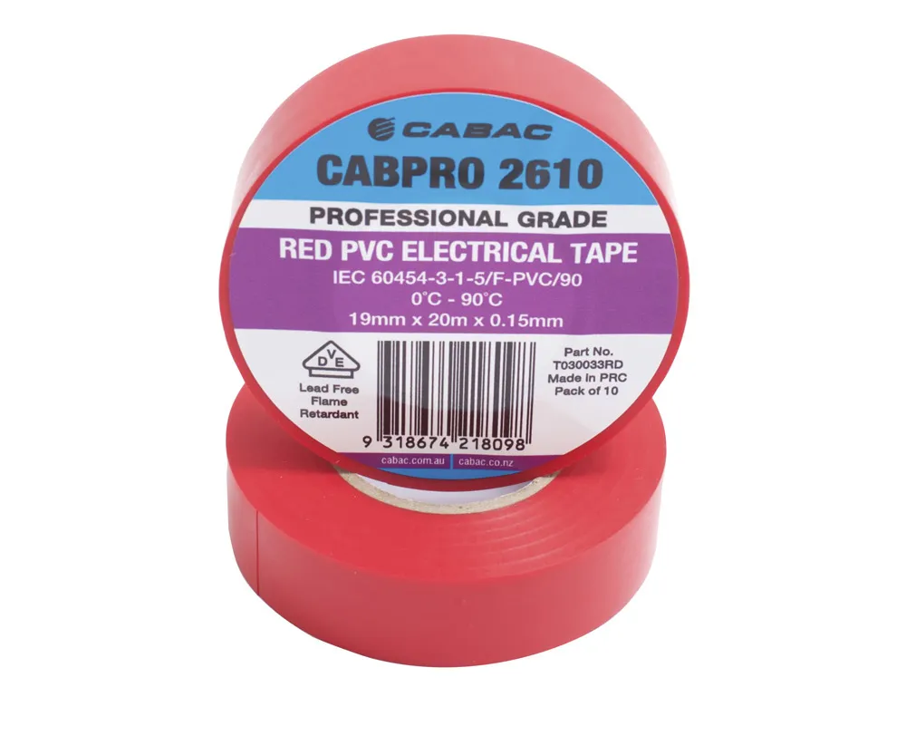 CABPRO PVC TAPE 2610 - RED 19mm x 20m