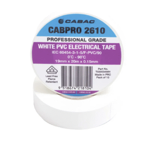 CABPRO PVC TAPE 2610 - WHITE 19mm x 20m