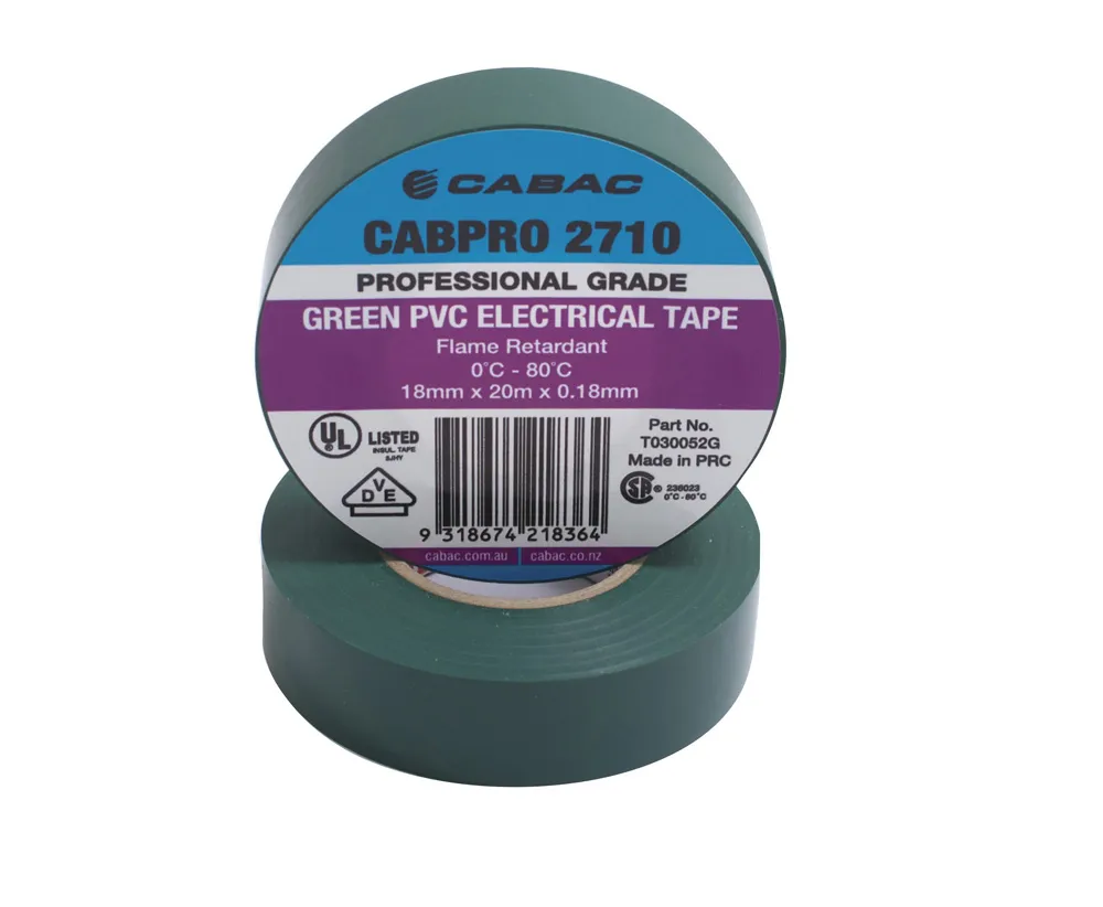 CABPRO PVC TAPE 2710 - GREEN 18mm x 20m