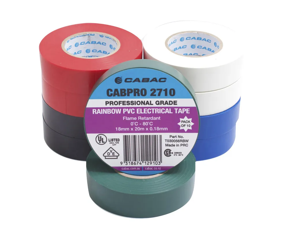 CABPRO PVC TAPE 2710 - RAINBOW 20m 10PAC
