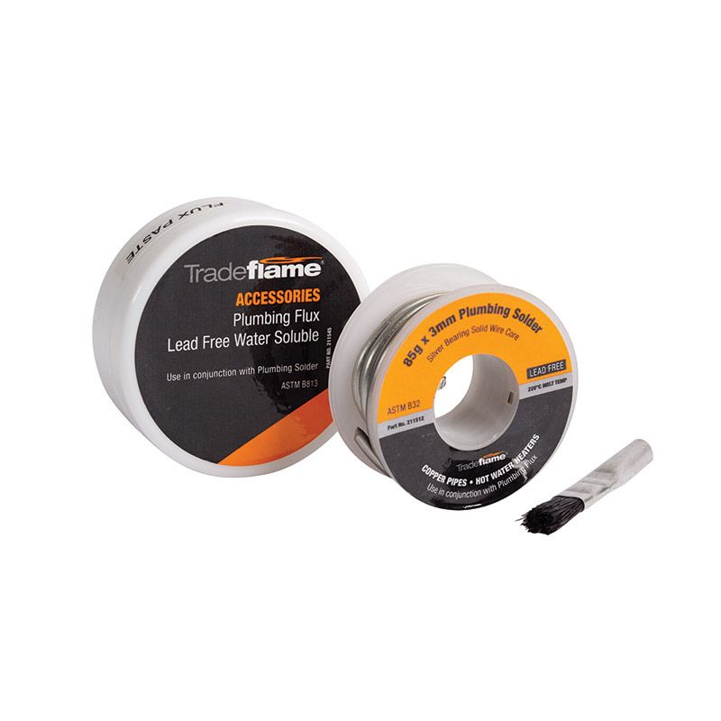 Tradeflame Plumbing Solder & Flux Kit TRA211601