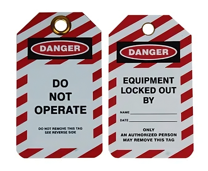 DO NOT OPERATE TAG LAMINATED EACH
