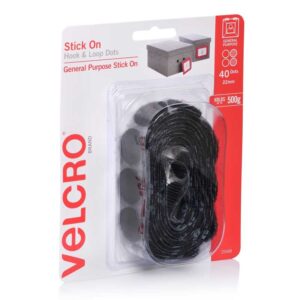 VELCRO? Brand Stick on Dots 22 mm Black VEL25568