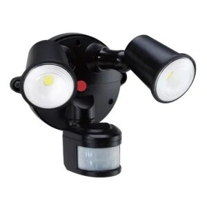 TWIN 10W LED TRICOLOUR SENSOR Q/ CON BASE 2000 LUMENS BLACK 55-160