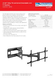 MATCHMASTER TV TILT AND SWIVEL BRACKET LONG ARM : 04MM-TB13