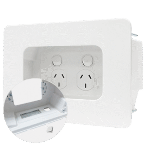 MATCHMASTER WHITE RECESSED POWER POINT MOUNTING BOX WITH AV & BRUSH : 04MM-RP02