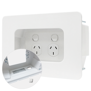 MATCHMASTER WHITE RECESSED POWER POINT MOUNTING BOX WITH AV & BRUSH : 04MM-RP02