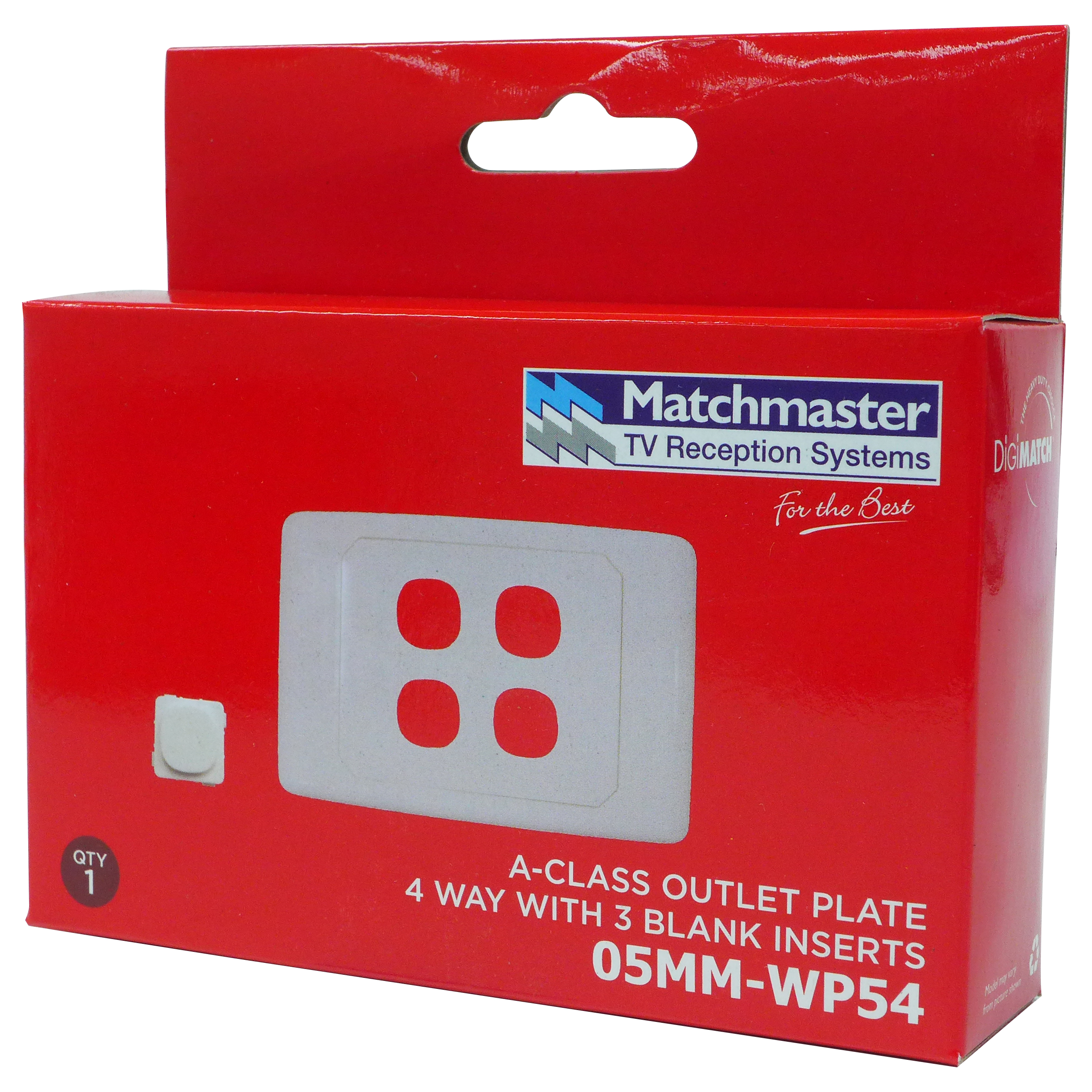 MATCHMASTER A-CLASS OUTLET PLATE - 4 WAY : 05MM-WP54