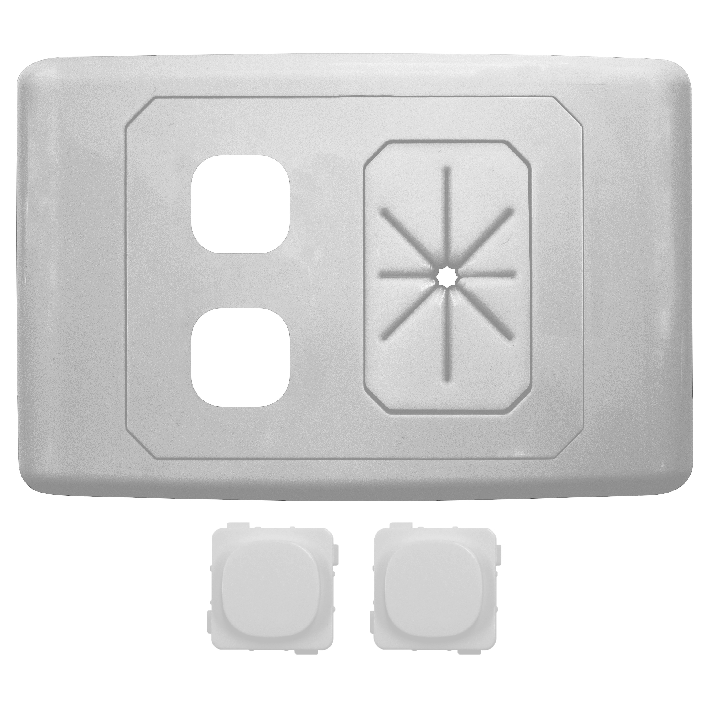 MATCHMASTER 2 WAY WALL PLATE + 2 BLANK INSERTS : 05MM-WP62