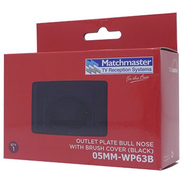 MATCHMASTER WALL PLATE BULL NOSE WITH BRUSH DUST PROTECTION - BLACK : 05MM-WP63B