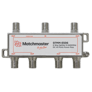 MATCHMASTER SPLITTER 6 WAY ALL PORT POWER PASS 2400MHZ : 07MM-ES06