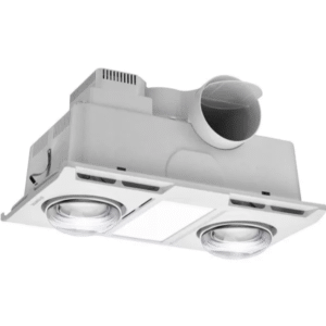 Martec Profile Panel 2 Heat 3 in 1 Bathroom Heater Exhaust Fanwith 12w Tricolour Panel Light White MBHN2LW