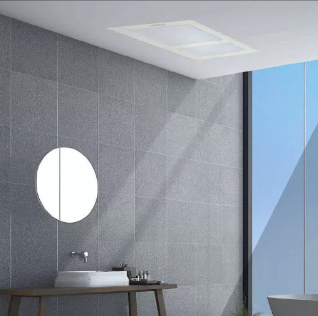 Martec Aspire 2 x 400w Halogen 3 in 1 Bathroom Heater & High Extraction Exhaust Fan with LED Tricolour Panel Light White MBHA800W
