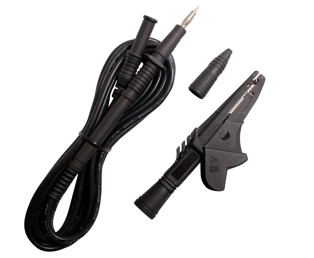 CABAC PVC Test Leads CAT IV black croc clip (1/each) AL02