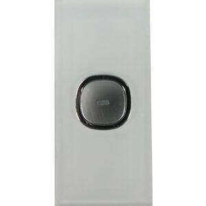 Transco Glass single gang architrave switch with built-in LED push button AS1G