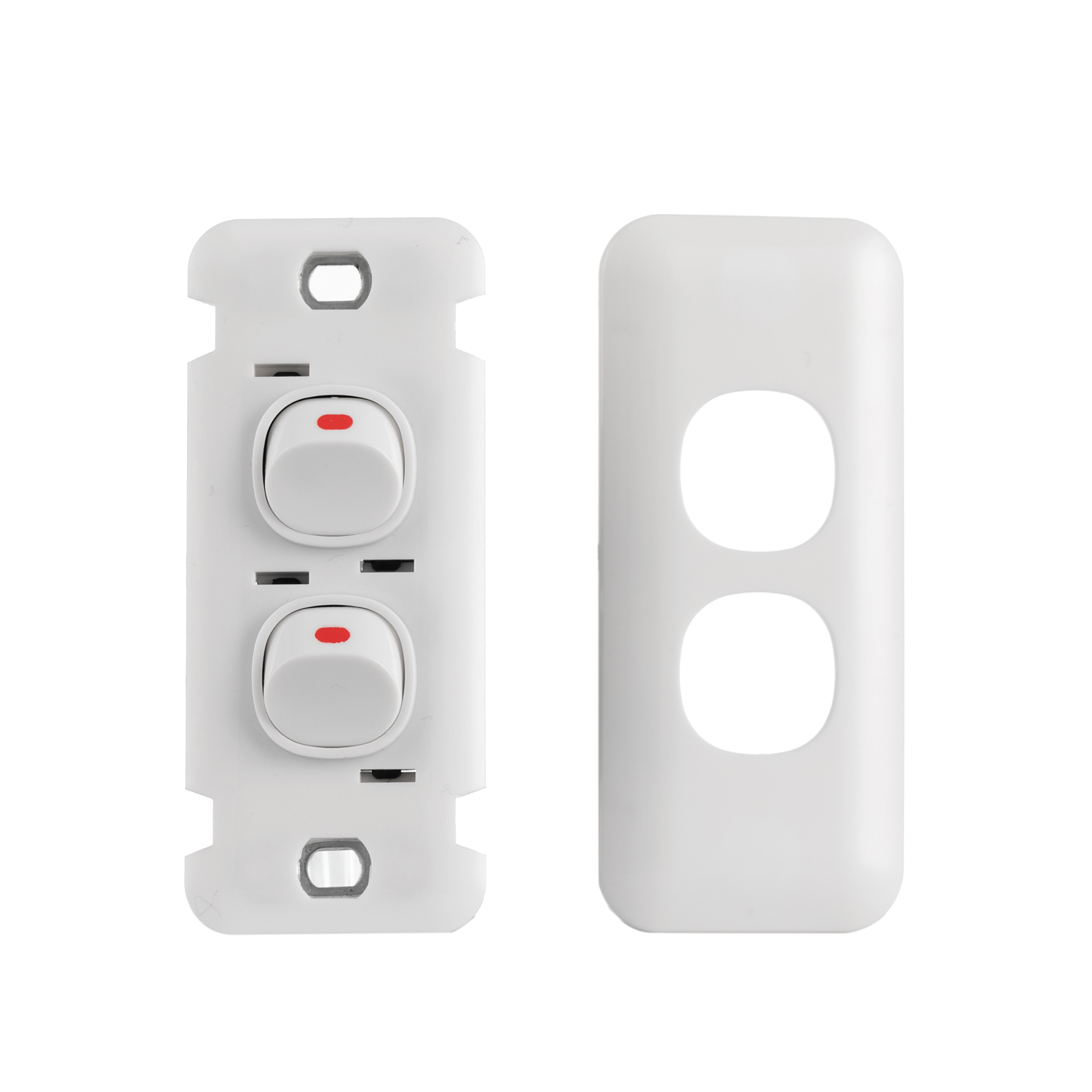 Transco Architrave Switch 2 Gang Wafer AS2W