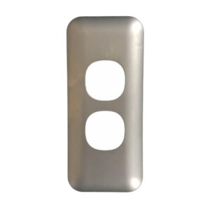 Transco Architrave Switch 2 Gang Wafer Silver Cover AS2WC/SC
