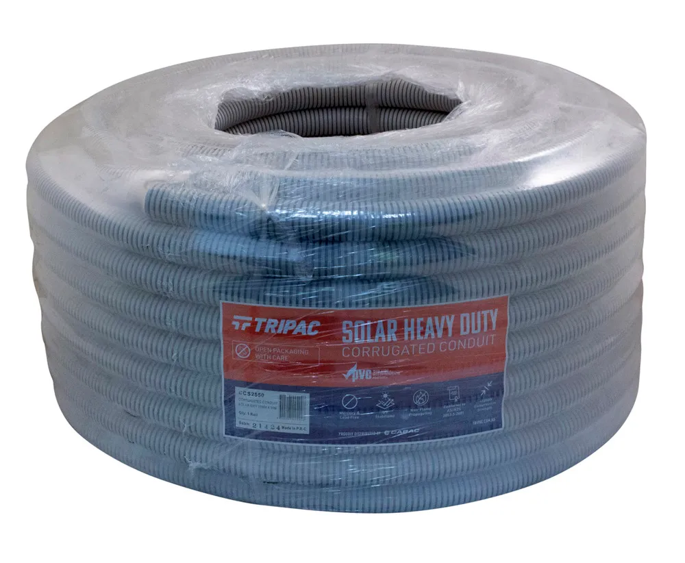 TRIPAC CORRUGATED CONDUIT SOLAR GREY 20MM X 50M