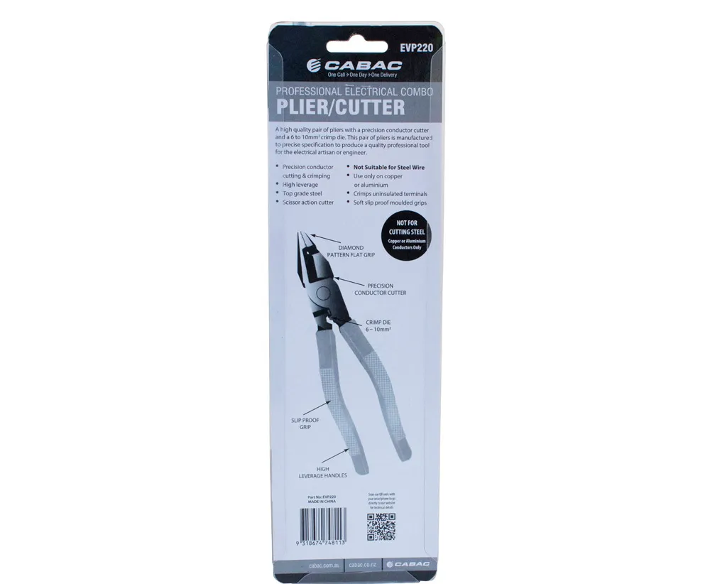 CABAC Professional Electricians Pliers/Cutter (1/each) EVP220