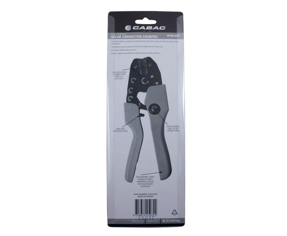 CABAC Solar connector crimper 2.5/4/6 sq.mm (1/each) HFSOLAR2