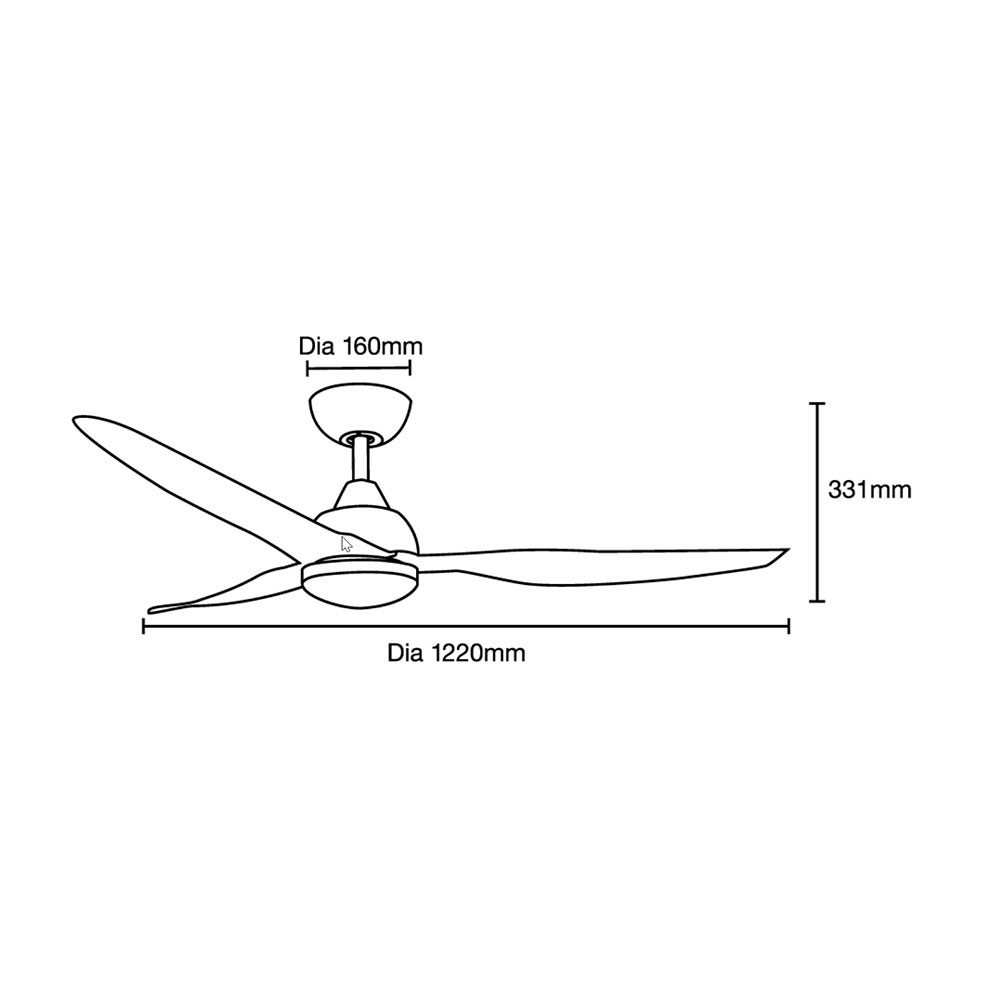 Avoca DC 1220mm 3 ABS Blade WIFI & Remote Control Ceiling Fan with Variable Dim 20w CCT LED Light Matt White/Oak MADC1233WOR