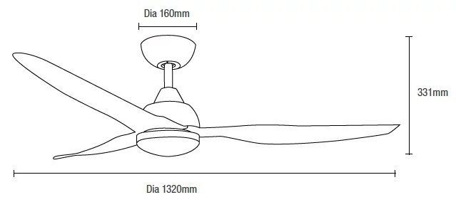 Martec Avoca DC 1320mm 3 ABS Blade WIFI & Remote Control Ceiling Fan with Variable Dim 20w CCT LED Light Matt White/Oak MADC1333WOR