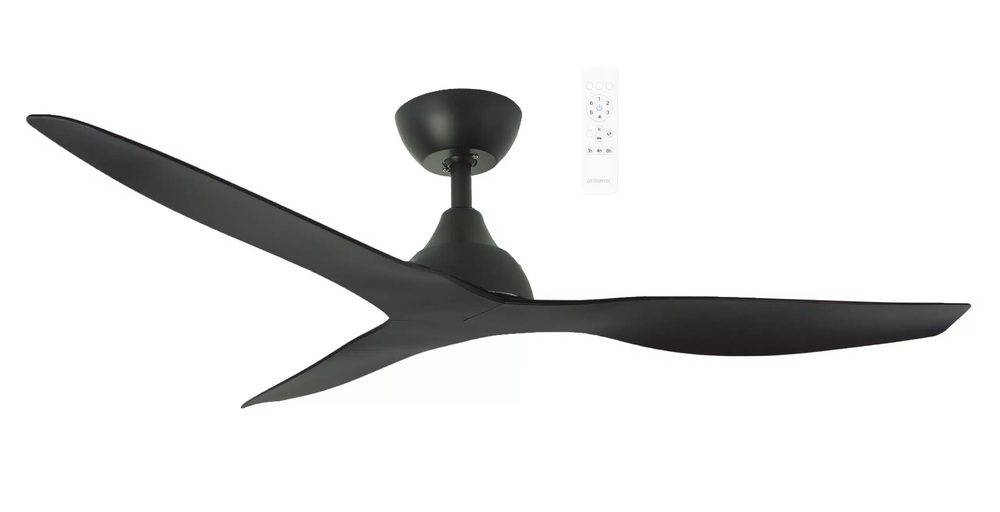 Martec Avoca DC 1320mm 3 ABS Blade WIFI & Remote Control Ceiling Fan Only Matt Black MADC133MMR