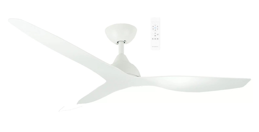 Martec Avoca DC 1320mm 3 ABS Blade WIFI & Remote Control Ceiling Fan Only Matt White MADC133WWR