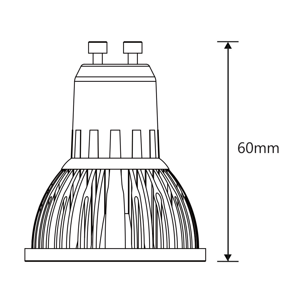 Martec Boss 6w LED Globe GU10 3000k 60 Degree COBFacetted Reflector MBGU306