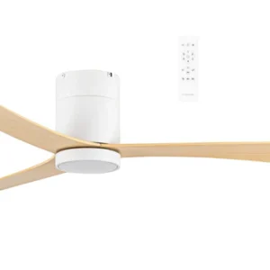 Martec Metro DC Close to Ceiling 3 ABS Blade 1320mm Hugger WIFI & Remote Control Ceiling Fan White/Oak MDCM133WO