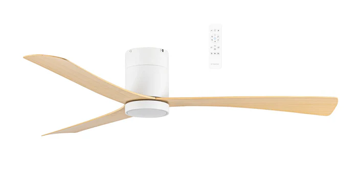 Martec Metro DC Close to Ceiling 3 ABS Blade 1320mm Hugger WIFI & Remote Control Ceiling Fan White/Oak MDCM133WO