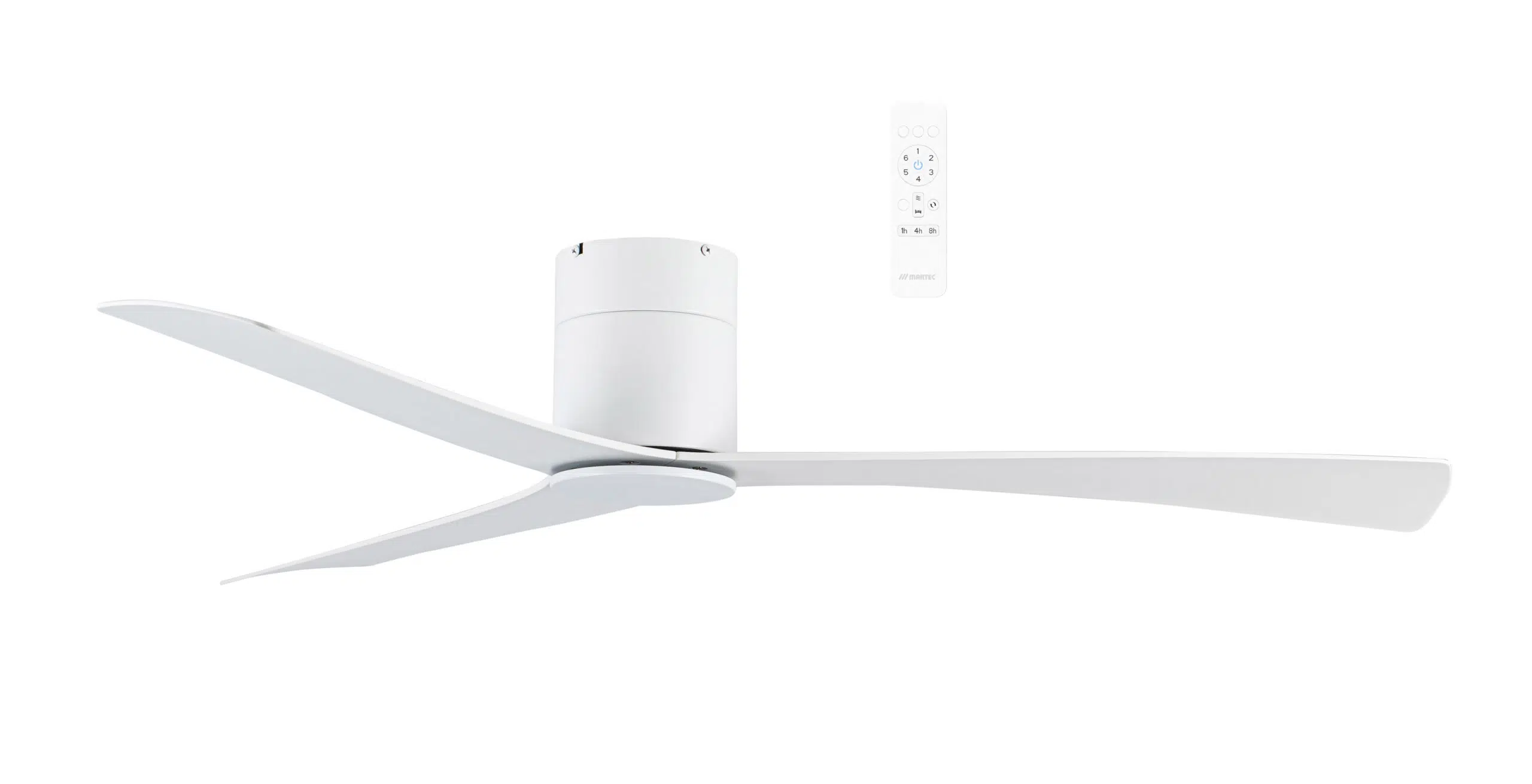 Martec Metro DC Close to Ceiling 3 ABS Blade 1320mm Hugger WIFI & Remote Control Ceiling Fan Matt White MDCM133W