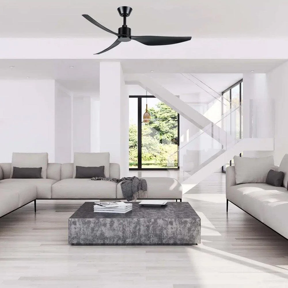 Martec Genoa DC 1270mm 3 ABS Blade WIFI & Remote Control Ceiling Fan Only Matt Black MGDC133M