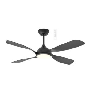 Martec Hampton DC 1320mm 4 ABS Blade WIFI & Remote Control Ceiling Fan with Variable Dim 18w CCT LED Light Matt Black MHDC1343M