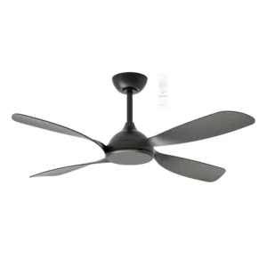 Martec Hampton DC 1320mm 4 ABS Blade WIFI & Remote Con- trol Ceiling Fan Only Matt Black MHDC134M