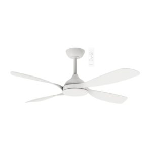 Martec Hampton DC 1320mm 4 ABS Blade WIFI & Remote Con- trol Ceiling Fan Only Matt White MHDC134W