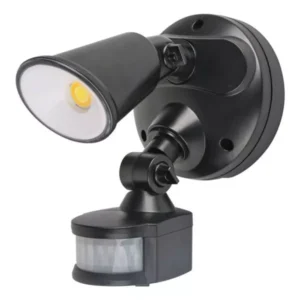 Martec Defender Single Spot LED Outdoor Flood Light 10w Trico- lour Matt Black MLXD3451M
