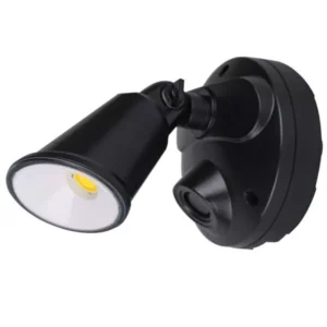 Martec Defender Single Spot LED Outdoor Flood Light 10w Trico- lour Sensor Matt Black MLXD3451MS