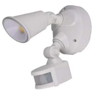 Martec Defender Single Spot LED Outdoor Flood Light 10w Trico- lour Sensor White MLXD3451WS