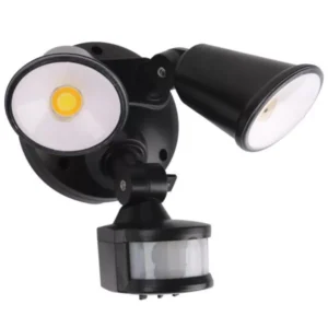 Martec Defender Double Spot LED Outdoor Flood Light 2 x 10w Tricolour Matt Black MLXD3452M