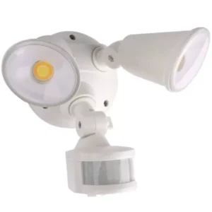 Martec Defender Double Spot LED Outdoor Flood Light 2 x 10w Tricolour White MLXD3452W