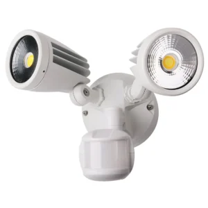 Martec Fortress II LED Flood Light Outdoor Double Spot 2 x 15w Tricolour White MLXF3452W